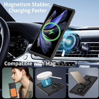 Coque de téléphone rigide magnétique translucide mate de haute qualité avec support anneau magnétique compatible pour Samsung Z Fold 7 6 8 Wide