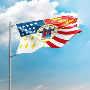 3x5FT spanduk cetak dua sisi pabrik bendera nasional pengiriman cepat langsung untuk acara & Promosi bendera Detroit Michigan - Product Image 1