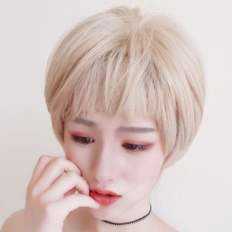 Perruques coupe courte style mignon 40 pouces cheveux brésiliens noeuds blanchis 99J couleur disponible en 10 12 14 pouces longueurs étirées - Product Image 1