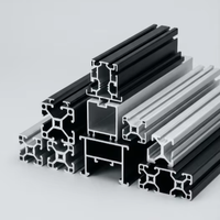 Profilé d'extrusion en aluminium à rainure en T, profilé en aluminium à rainure en V 2020 4040 8080, profilé en aluminium sur mesure 6063 finition naturelle, cadre modulaire industriel