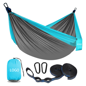 Hamac de camping double et simple, portables, avec 2 sangles pour arbres et sac de transport intégré, idéal pour l'extérieur - Product Image 1