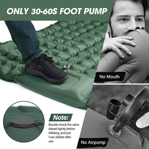 <span class=keywords><strong>Matelas</strong></span> auto-gonflant double léger et oreiller d'extérieur avec pompe à pied – Tapis de couchage gonflable de voyage pour le camping - Product Image 3
