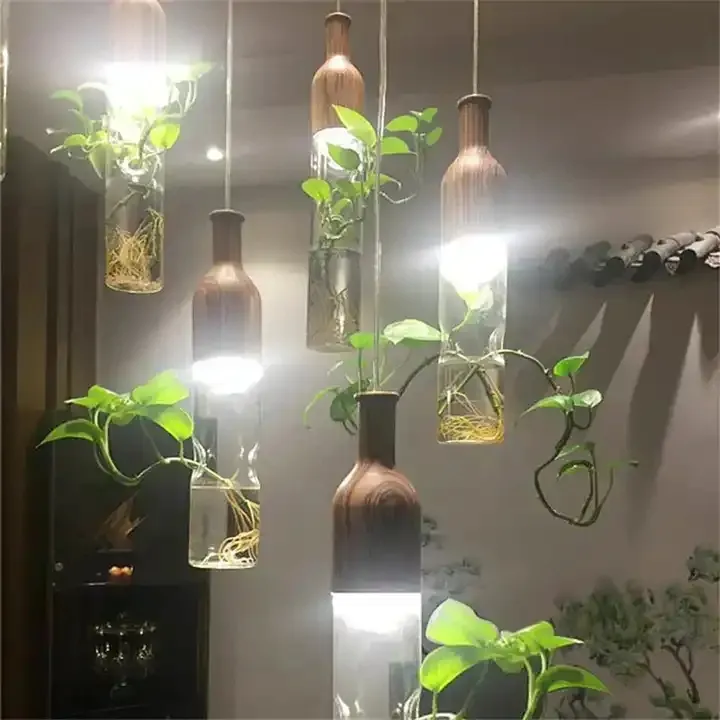 Water Plants Chandeliers LED Lighting Bedroom Restaurant Bar Glass Lamps Hanging Fixtures