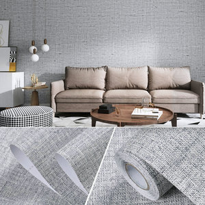 Carta da Parati in PVC Autoadesiva Impermeabile, Effetto Lino, Tinta Unita, Stile Nordico Moderno e Semplice, <span class=keywords><strong>Adesivo</strong></span> <span class=keywords><strong>Murale</strong></span> per <span class=keywords><strong>Soggiorno</strong></span>, Camera da Letto, Cucina - Product Image 3