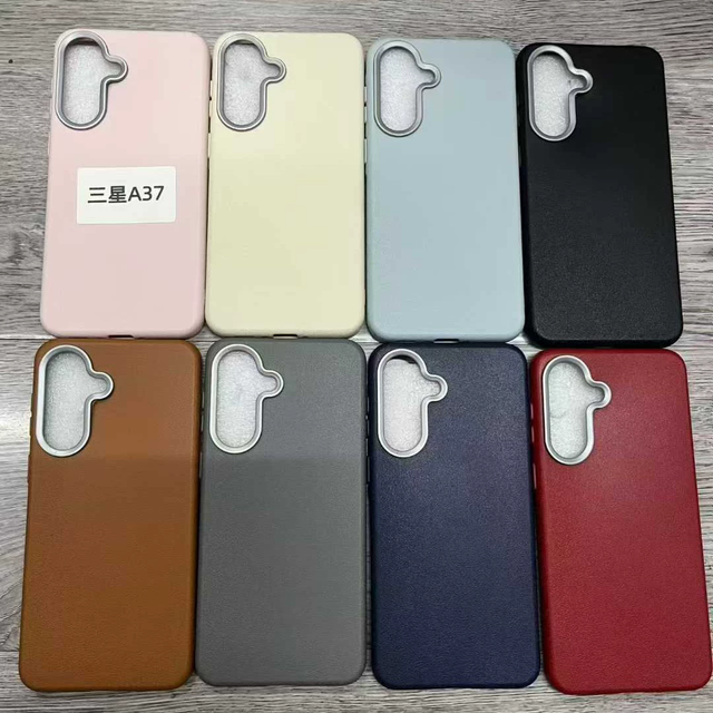 Simple Vegan Leather Skin Anti Slip TPU Soft Phone Case for Samsung Galaxy A17 A37 A57 A56 A06 A07 Protection Casing