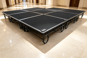 Plateforme de scène modulaire en fer de haute qualité 1,22x2,44m noire portable à connexion rapide pour les expositions - Product Image 1