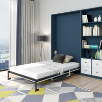 Lit mural pliant Murphy à succès, mobilier de chambre à coucher, lit Murphy avec bureau double pour bureau d'étude ou chambre d'amis