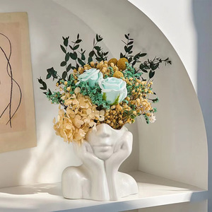 Jarrón creativo para el hogar de estilo escandinavo de gama alta, botella hidropónica de resina de lujo, manualidades, maceta artística, portalápices, adornos - Product Image 1