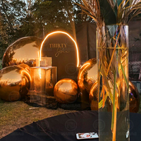 Ballons de miroir flottants d'or gonflable de décoration de boules de miroir pour des événements de noce