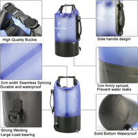 Sac étanche 10L Big River, bandoulière réglable, pour kayak, rafting, plongée, sac à dos léger