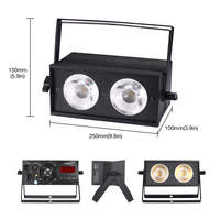 Lampu Blinder Beam Mini RGBW Cob 2x50W LED dengan Kontrol DMX512 Suhu Warna yang Dapat Disesuaikan untuk Panggung Pernikahan Pesta Acara