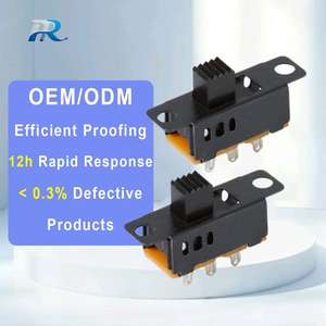 מתג הזזה אנכי DIP בעל 6 פינים ו-3 מצבים (הרכבה על מעגל מודפס) עמיד, חיבור דרך חור, PVC שחור, DC12V לציוד חשמלי - Product Image 1