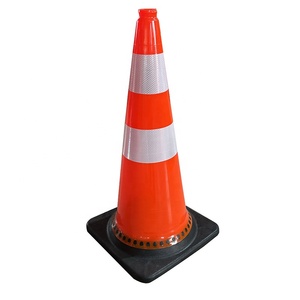 Cono de Seguridad de Tráfico de PVC naranja reflectante de 75cm/30 \ "con base ponderada negra, producto de advertencia de carretera y cuello de estacionamiento - Product Image 2