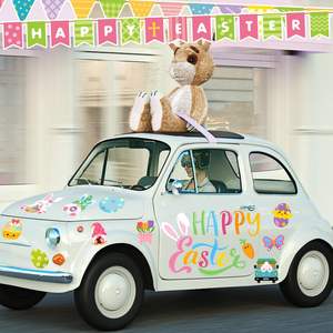 Décorations de porte de garage de Pâques transfrontalières, aimants créatifs pour réfrigérateur, lapin de Pâques joyeux, œuf, lutin, pour la décoration de voiture - Product Image 2