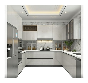 Professional High End Customization Modular Modern Design Solid Wood High Gloss Lacquer Kitchen Cabinets