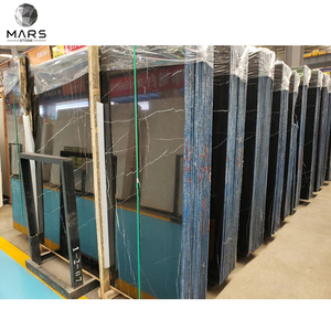 Di alta Qualità Naturale Nero Lastre di Marmo Nero Marquina Mattonelle di Marmo Per Pavimenti Piani Decorazione - Product Image 5