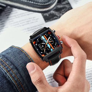 Orologio Meccanico Automatico PAULAREIS Quadrato da Uomo di Lusso Top Brand con Cinturino <span class=keywords><strong>Vintage</strong></span> in Vera Pelle - Product Image 5