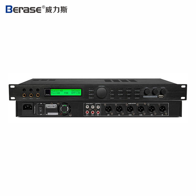 DSP Audio Processor K-6000 Karaoke Digital Processor 6 Channel 64- Bit Surround Sound Processor with USB Mixer Audio Equipment