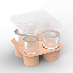 Kingkam Nhà Máy Mới Biểu Tượng Tùy Chỉnh Silicone <span class=keywords><strong>Ice</strong></span> Cube Khay Nhanh Chóng Đóng Băng 4 Ly Dễ Dàng Phát Hành <span class=keywords><strong>Ice</strong></span> <span class=keywords><strong>Cream</strong></span> Công Cụ Cốc Cốc - Product Image 2