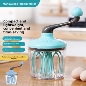Batteur à œufs <span class=keywords><strong>rotatif</strong></span> <span class=keywords><strong>manuel</strong></span> pour cuisine domestique, mélangeur de crème pour pâtisserie, <span class=keywords><strong>fouet</strong></span> à manivelle pour la préparation de gâteaux, amovible et lavable à la main - Product Image 2