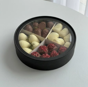 Round Paperboard <b>Box</b> with Dividers White Rigid Food Grade Packaging for Chocolate - Product Image 3