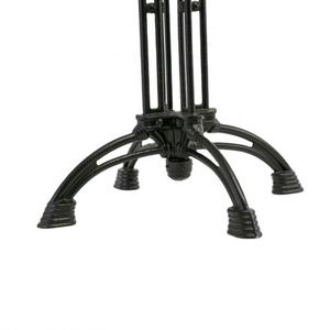 WEKIS Large Cross Frame Pedestal Coffee Table Base Traditional <b>Cast</b> Iron Kitchen Black Finish for Dining Outdoor Living Room Use - Product Image 2