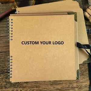 DIY Handmade Customizable <b>Journal</b> 80 Sheets Spiral Binding Scrapbooking Leather Cover 8x8 Inch Hardcover Digital Notebook - Product Image 3