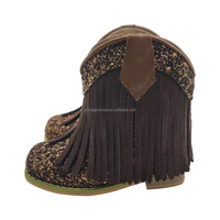 Bottes d'hiver pour filles en PU scintillant de haute qualité, couleur personnalisée, semelle en caoutchouc, avec pompon