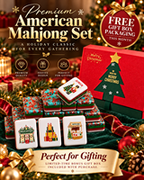 Coffret Cadeau Complet de Mahjong de Luxe pour les Fêtes - Tuiles de Mahjong Américain en Acrylique Stratifié Effet Confettis avec Boîte Cadeau OEM ODM