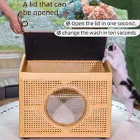 Grosir Pabrik kayu buatan tangan kelas atas mode rotan PVC tempat tidur kucing dapat ditumpuk untuk cakar penggiling hewan peliharaan aman ruang menghemat