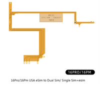 Adaptateur Wylie Esim DUAL SIM pour iPhone 16, 16 PLUS, 16 Pro, 16 PRO Max Version USA, Lecteur de carte SIM simple/double avec fente flexible et plateau