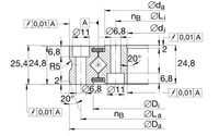 Roulement à rouleaux croisés de précision P5 XSU080188 avec anneau de rotation intégré pour table rotative CNC et articulations de bras de robot industriel