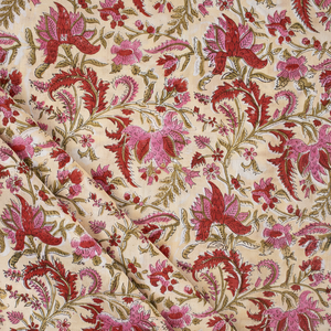 Nouvelle collection de tissu imprimé à la main en pur coton 100% léger imprimé floral pour les costumes tissés de chemise douce pour femmes - Product Image 1