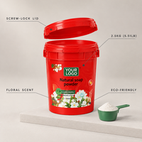 AURAO Lessive en Poudre Parfum Gardénia Détergent Végétal 2,5 KG en Pot Soin des Vêtements Fournisseur OEM ODM