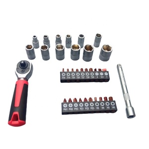 Clé à douille à cliquet rapide 1/4, 72 dents, 39 pièces, outil de réparation automobile et domestique - Product Image 3