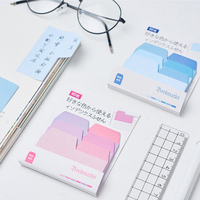 Notas adhesivas de índice de gradiente, almohadilla de notas portátil de color caramelo, decoración de oficina Kawaii, etiqueta para la escuela, 1 paquete