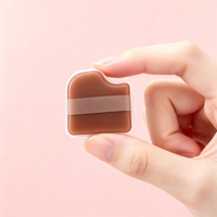 Éponge de maquillage en silicone en forme de biscuit au chocolat, 5 cm, lavable, réutilisable, double usage sec/humide, pour fond de teint cushion