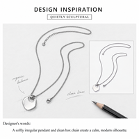 Collier pendentif en acier inoxydable, couleur argent, forme de cœur, chaîne minimaliste, 750 mm + 50 mm réglable, bijoux unisexes