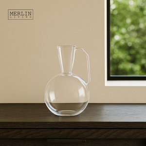 Merlin Living Round Design <span class=keywords><strong>Glass</strong></span> Vase <span class=keywords><strong>Home</strong></span> Decoração Sala Acessórios para Vidro e Cristal Vasos - Product Image 6
