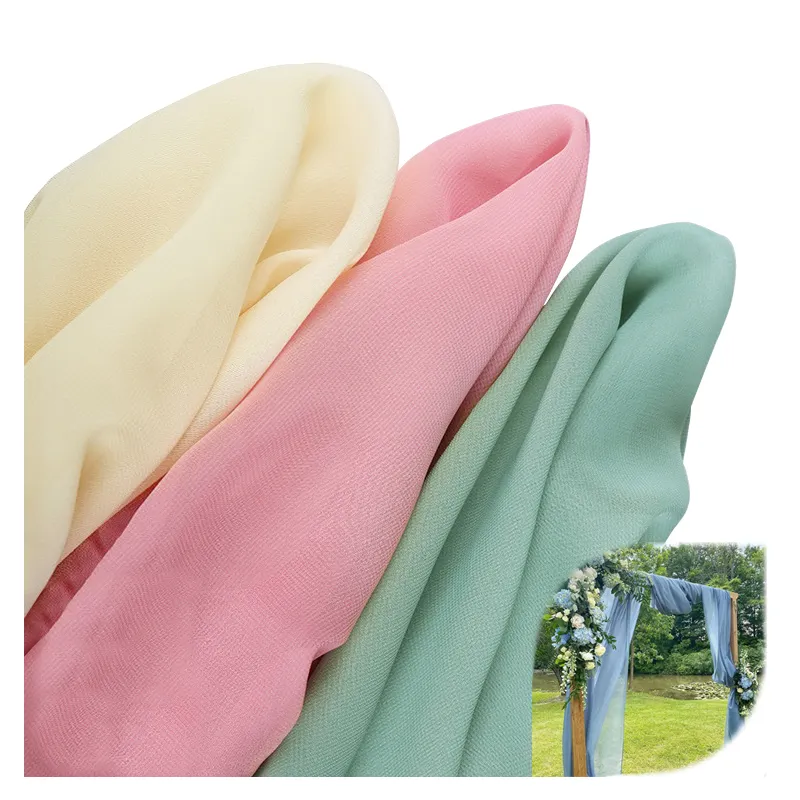 100% polyester silk like chiffon wedding decoration fabric