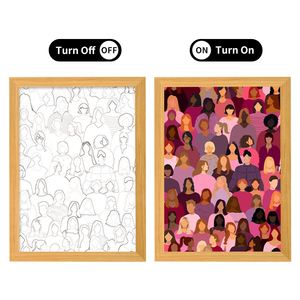 Ngày của phụ nữ theo chủ đề A3 hình ảnh Khung vải gỗ bóng hộp handmade LED chiếu sáng ánh nắng mặt trời ánh sáng ban đêm nhà lật A4 ý tưởng quà tặng - Product Image 6