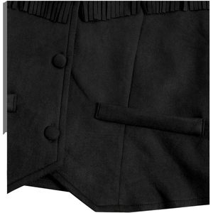 FOXA <b>Women's</b> Faux Suede Vest With Tassels Boho Western Style Sleeveless Outerwear Regular Length - Product Image 3