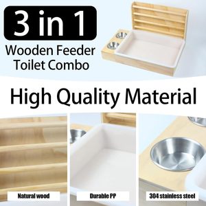 Wooden Hay Feeding Rack Rectangle Detachable For Rabbit Guinea Pig Hamster Ferret Small Animal Supplies - Product Image 3