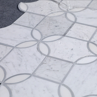 Centurymosaic Mosaïque en marbre blanc de Carrare, mosaïque en pierre naturelle, carrelage pour sol, mur, salle de bain, cuisine, crédence