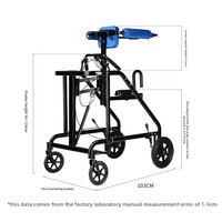 Déambulateur pour hémiplégie avec siège et roues pour la rééducation post-AVC, aide à la marche pour personnes handicapées