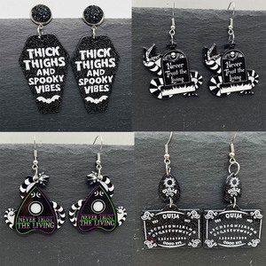 Ouija ma thuật cô gái dangle Bông tai Halloween Tarot thẻ rắn Quan Tài BAT ma Acrylic Bông tai - Product Image 1