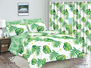 Lenzuola JiaJia con Tende, Misura King Size, Lenzuolo Piatto in Cotone con Tende Coordinate <span class=keywords><strong>per</strong></span> Soggiorno, Drap De Lit 3 Posti - Product Image 5