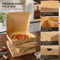 Caja de Pizza para Llevar de Cartón Corrugado Portátil de Alta Gama Resistente al Agua, Impresión de Serigrafía Personalizada para Embalaje de Entrega de Marca