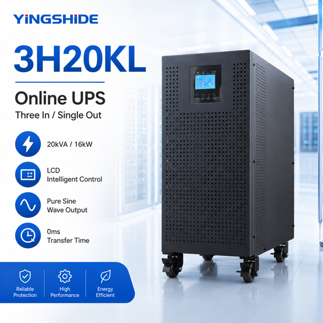 YINGSHID EUPS UPS High Frequency On-line 20KVA/16KW Three-in Single-out Voltage Stabilizing Delay 3H20KL