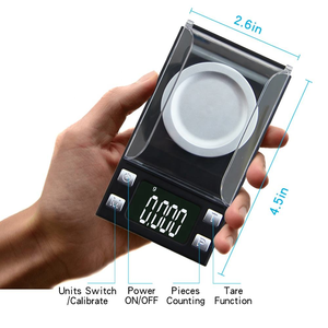 Bilancia Digitale Tascabile di Alta Precisione, Accuratezza 0,001g, Capacità 100g, in ABS + Acciaio Inossidabile, per Uso Domestico, Alimentata a Batteria - Product Image 3